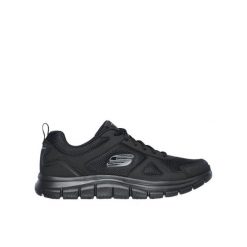 Buty na co dzień na trening męskie SKECHERS TRACK skóra siateczka. Czarne buty do biegania męskie Skechers, bez wzorów, z materiału, bez zapięcia, do biegania. Za 239.99 zł.