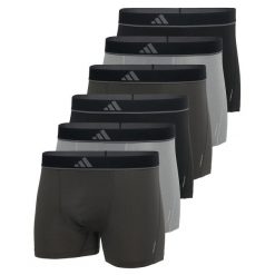 Bokserki Active Micro Flex Eco 6 pak. Szare bokserki męskie ADIDAS, l, bez wzorów, z elastanu. Za 358.00 zł.