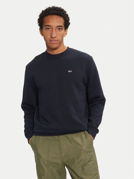 Tommy Jeans Bluza DM0DM20741 Granatowy Regular Fit. Niebieskie bluzy nierozpinane męskie Tommy Jeans, m, bez wzorów, z bawełny, bez ramiączek, bez kaptura. Za 259.99 zł.