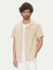 Tommy Jeans Koszula DM0DM20895 Beżowy Regular Fit. Brązowe koszule męskie Tommy Jeans, m, bez wzorów, z jeansu, bez kołnierzyka, bez ramiączek. Za 189.99 zł.