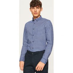 Koszula w kratkę slim fit - Granatowy. Niebieskie koszule męskie Reserved, w kratkę. Za 99.99 zł.