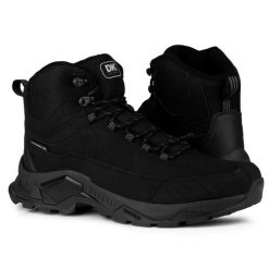 Buty męskie zimowe trekkingowe DK TRIGER. Czarne buty trekkingowe męskie DK, na zimę, bez wzorów, bez zapięcia. Za 179.00 zł.