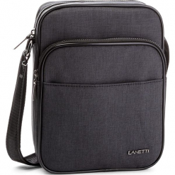 Saszetka LANETTI - RM0364 Black. Szare saszetki męskie marki Lanetti, z materiału. Za 99.99 zł.
