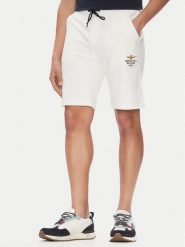 Aeronautica Militare Szorty sportowe 251BF017F459 Biały Regular Fit. Białe szorty sportowe męskie Aeronautica Militare, bez wzorów, z bawełny, sportowe. Za 259.99 zł.
