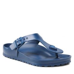 Japonki Birkenstock. Niebieskie klapki i japonki męskie Birkenstock, bez wzorów. Za 209.99 zł.