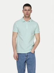 Only & Sons Polo Fletcher 22024827 Zielony Regular Fit. Zielone koszulki polo męskie Only & Sons, m, bez wzorów, z bawełny, bez kołnierzyka, bez ramiączek. Za 109.99 zł.