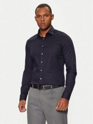 Calvin Klein Koszula K10K108426 Granatowy Slim Fit. Niebieskie koszule męskie Calvin Klein, m, bez wzorów, z bawełny, bez kołnierzyka, bez ramiączek. Za 269.99 zł.