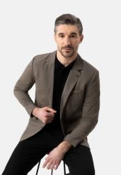 Marynarka w pepitkę JB-ABIS. Brązowe marynarki męskie Volcano, m, bez wzorów, z dzianiny. Za 349.99 zł.