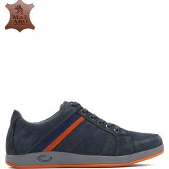 Niebieskie Skórzane Półbuty Ergo. Buty sportowe na co dzień męskie Born2be. Za 129.99 zł.