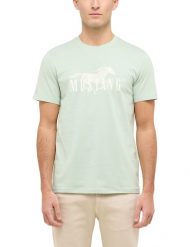 Męski T-Shirt Mustang Style Austin Frosty Green 1016492 6180. Zielone t-shirty męskie Mustang, m, bez wzorów, bez kołnierzyka, bez ramiączek. Za 79.99 zł.