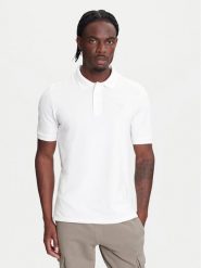 Guess Polo Z5YP02 K9WF1 Biały Regular Fit. Białe koszulki polo męskie Guess, m, z aplikacjami, z bawełny, bez kołnierzyka, bez ramiączek. Za 199.99 zł.