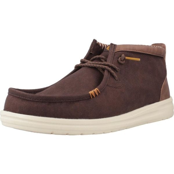 Buty HEY DUDE WALLY MID GRIPR VIN CLAS Brązowy. Brązowe buty trekkingowe męskie PRO BRANDS, bez wzorów, z tkaniny, bez zapięcia, trekkingowe. Za 325.99 zł.