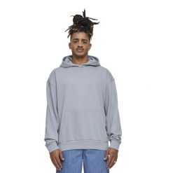 Lekka Męska Bluza Z Kapturem Frotte. Szare bluzy nierozpinane męskie Urban Classics, l, bez wzorów, bez ramiączek, z kapturem. Za 122.99 zł.