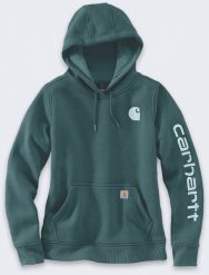 Bluza Carhartt Iconic Clarksburg Logo Greenstone. Bluzy nierozpinane męskie Visent, m, bez wzorów, bez ramiączek, bez kaptura. Za 265.11 zł.