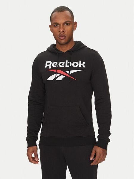 Reebok Bluza Identhlty Big Logo 100221781 Czarny Regular Fit. Czarne bluzy nierozpinane męskie Reebok, m, bez wzorów, z syntetyku, bez ramiączek, bez kaptura. Za 199.99 zł.