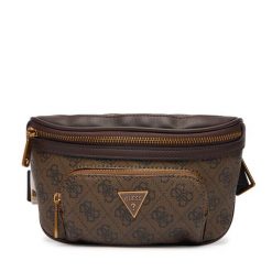 Nerka Guess. Brązowe saszetki męskie Guess, z aplikacjami, małe. Za 369.99 zł.