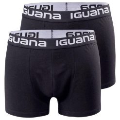 Bokserki Męskie Melvo (zestaw 2 Sztuk). Czarne bokserki męskie IGUANA, m, bez wzorów. Za 66.99 zł.