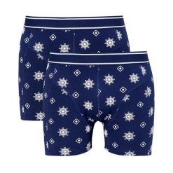 Cellbes Bokserki 2 Pack niebieski we wzory male niebieski/ze wzorem S. Niebieskie bokserki męskie Cellbes, m, bez wzorów, z dżerseju. W wyprzedaży za 45.00 zł.