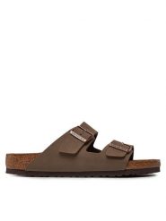 Birkenstock Klapki Arizona Birko-Flor nubuk 151181 Brązowy. Brązowe klapki i japonki męskie Birkenstock, bez wzorów, z nubiku. Za 407.99 zł.
