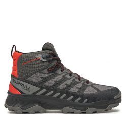 Trekkingi Merrell. Szare buty trekkingowe męskie Merrell, bez wzorów, sportowe, bez obcasa, bez zapięcia. Za 489.99 zł.