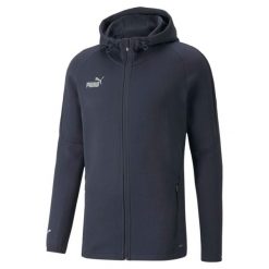 Bluza z kapturem Puma Teamfinal Casuals Hooded Jkt, Mężczyźni. Niebieskie bluzy nierozpinane męskie Puma, m, bez wzorów, z bawełny, sportowe, bez ramiączek, z kapturem. Za 274.05 zł.
