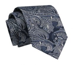Elegancki, Klasyczny, Męski Krawat -ALTIES - Grantat w Orientalny Wzór. Niebieskie krawaty i muchy męskie Alties, bez wzorów, z tkaniny, eleganckie. Za 49.00 zł.