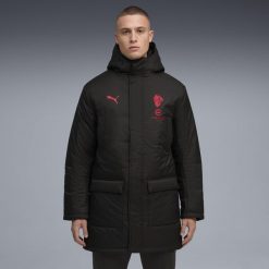 Męska kurtka treningowa na zimę AC Milan PUMA. Czarne kurtki męskie Puma, na zimę, l, bez wzorów, sportowe, bez ramiączek, bez kaptura. Za 699.00 zł.