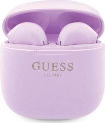 Słuchawki Guess Classic EST Logo fioletowe (GUTWST26PSU). Fioletowe słuchawki bluetooth Guess. Za 144.71 zł.