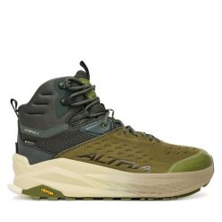 Trekkingi Altra. Zielone buty trekkingowe męskie Altra, bez wzorów, sportowe, bez obcasa, bez zapięcia. Za 1,049.00 zł.