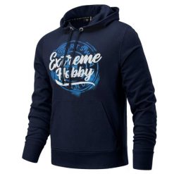 Bluza męska z kapturem EXTREME HOBBY BADGE. Niebieskie bluzy nierozpinane męskie EXTREME HOBBY, l, bez wzorów, z bawełny, z kapturem. Za 239.00 zł.