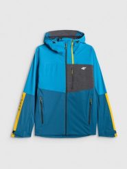 4F Kurtka softshell wiatroodporna membrana 10000 męska - niebieska 3XL. Niebieskie kurtki męskie 4f, l, bez wzorów, z materiału, bez kaptura, trekkingowe. Za 699.99 zł.