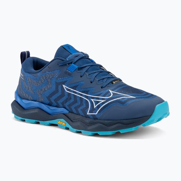 Buty do biegania męskie Mizuno Wave Daichi 8 GTX. Niebieskie buty do biegania męskie Mizuno, bez wzorów, bez zapięcia, do biegania, mizuno wave. Za 749.99 zł.