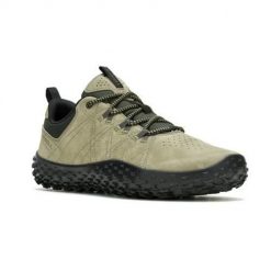Buty trekkingowe męskie Merrell Wrapt. Brązowe buty trekkingowe męskie Merrell, bez wzorów, z materiału, sportowe, bez obcasa, bez zapięcia. Za 619.99 zł.