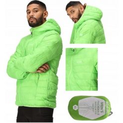 Kurtka turystyczna dla mężczyzn Hooded Hillpack z kapturem. Zielone kurtki męskie Regatta, m, bez wzorów, z poliamidu, sportowe, bez ramiączek, z kapturem. Za 139.99 zł.