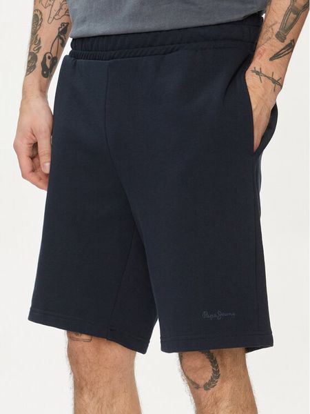 Pepe Jeans Szorty sportowe Joe PM211646 Granatowy Regular Fit. Niebieskie szorty sportowe męskie Pepe Jeans, bez wzorów, z bawełny, sportowe. Za 169.99 zł.