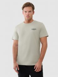 4F T-shirt regular z nadrukiem męski - oliwkowy/khaki XXL. Brązowe t-shirty męskie 4f, m, bez wzorów, z bawełny, bez kołnierzyka, bez ramiączek. W wyprzedaży za 49.99 zł.