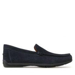 Mokasyny Geox. Niebieskie mokasyny męskie Geox, bez zapięcia. Za 399.99 zł.