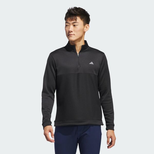 Bluza Ultimate365 Textured Quarter-Zip. Czarne bluzy nierozpinane męskie ADIDAS, m, bez wzorów, z materiału, bez ramiączek, bez kaptura. W wyprzedaży za 178.90 zł.