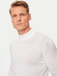 KARL LAGERFELD Golf 655002 544399 Biały Regular Fit. Białe kardigany męskie KARL LAGERFELD, m, bez wzorów, z wełny, bez ramiączek. Za 559.99 zł.