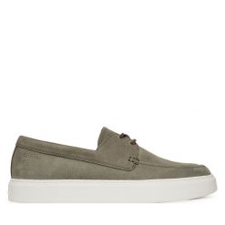 Półbuty Calvin Klein. Szare codzienne półbuty męskie Calvin Klein, bez wzorów, bez obcasa, bez zapięcia. Za 449.99 zł.