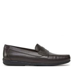 Mokasyny Geox. Brązowe mokasyny męskie Geox, bez zapięcia. Za 289.99 zł.