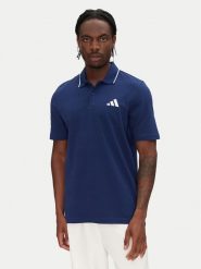 Adidas Polo Essentials Small Logo JE9021 Granatowy Regular Fit. Niebieskie koszulki polo męskie ADIDAS, m, bez wzorów, z bawełny, bez kołnierzyka, bez ramiączek. Za 119.99 zł.