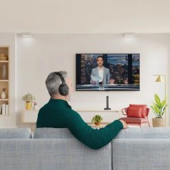 SŁUCHAWKI NAUSZNE BEZPRZEWODOWE ZE STACJĄ TV CZARNE. Czarne słuchawki nauszne HAMA. Za 345.09 zł.