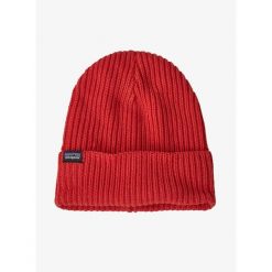 Czapka zimowa Patagonia Fisherman Rolled Beanie - madder red. Czerwone czapki męskie Patagonia, na zimę, bez wzorów, sportowe. Za 169.00 zł.