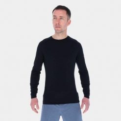 Bluza merino męska Inov-8 Merino Long Sleeve T-Shirt. Czarne bluzy nierozpinane męskie Inov-8, m, bez wzorów, z wełny, sportowe, bez ramiączek, bez kaptura. Za 391.99 zł.