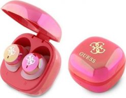 Słuchawki Guess Guess Bluetooth headphones GUTWSJ144ESF TWS + docking station fuchsia/fuschia Iridescent 4G Printed Logo. Różowe słuchawki bluetooth Guess. Za 138.88 zł.