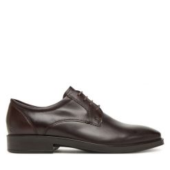 Półbuty ECCO. Brązowe eleganckie półbuty męskie ecco, wizytowe, bez obcasa, bez zapięcia. Za 599.99 zł.