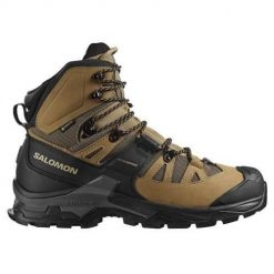 Buty trekkingowe męskie Salomon Quest 4 Gtx. Brązowe buty trekkingowe męskie Salomon, bez wzorów, z materiału, sportowe, za kostkę, bez obcasa, bez zapięcia. Za 901.00 zł.