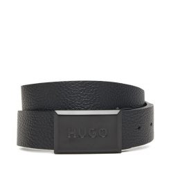 Pasek Męski HUGO. Czarne paski męskie Hugo, bez wzorów. Za 299.99 zł.