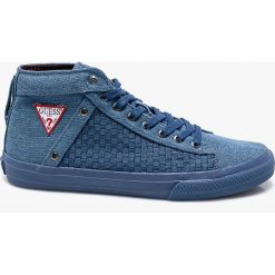 Guess Jeans - Trampki. Niebieskie trampki męskie Guess Jeans, z jeansu. Za 329.90 zł.